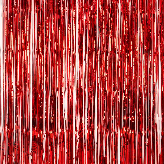 파티팡 파티은박커튼 5p, 레드