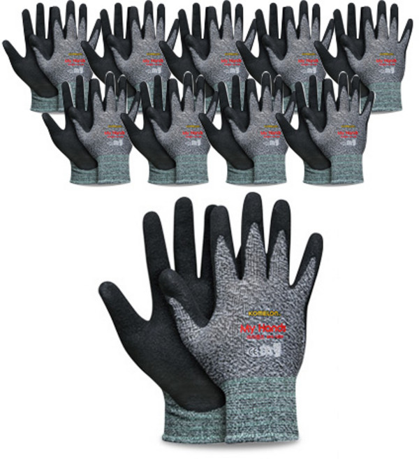 코메론 작업용 장갑 스파이크 MHL-GBW, 멜란지 블랙, 10개