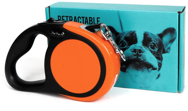 딩동펫 반려동물 원터치 컴포트 자동줄, 오렌지, 1개