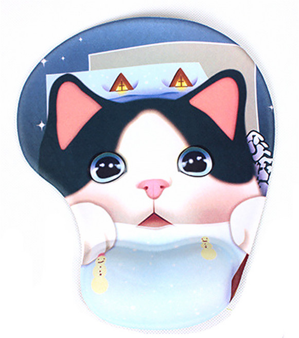 DM 알럽컴 귀여운 슬립 마우스 패드, 큰 고양이, 1개