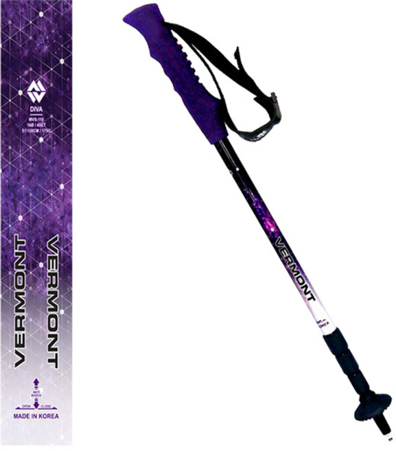버먼트 디바 경량 4단 등산스틱, 혼합 색상, 1개