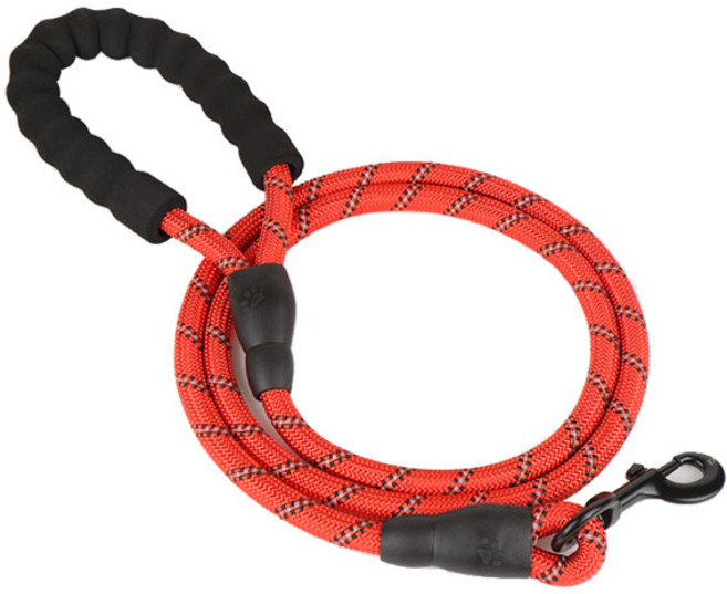 제이앤씨 반려동물 중대형견 리드줄, 레드, 1개