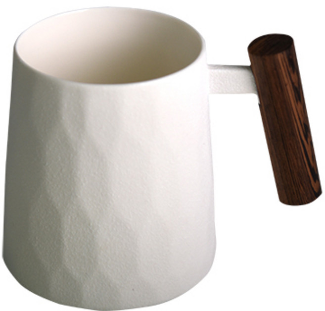 고원 계수나무 손잡이 머그 500ml, 화이트 민짜, 1개