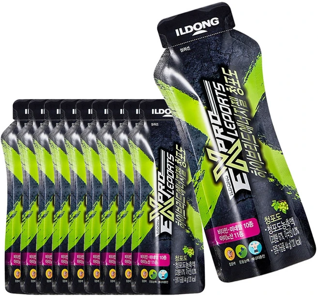 일동생활건강 하이브리드 에너지 파워젤 청포도, 44g, 10개 - 쿠팡