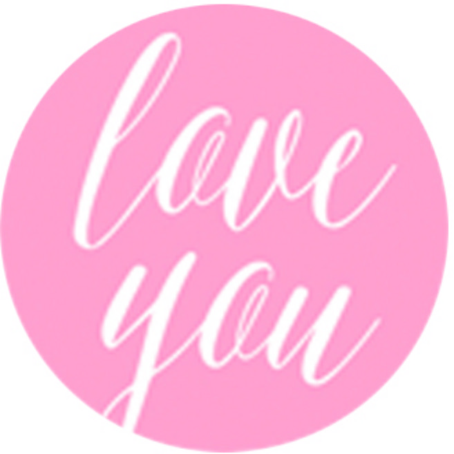 도나앤데코 연인에게 전해요 미니 love you 3cm 원형 스티커, 혼합 색상, 120개입