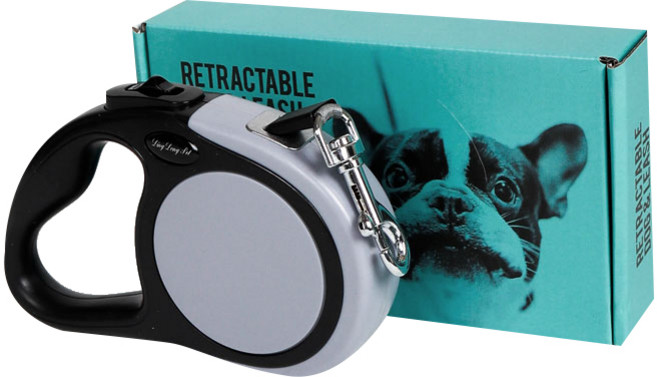 딩동펫 반려견 원터치 컴포트 자동줄, 그레이, 1개