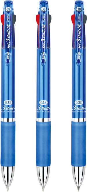 자바펜 제트 3볼 M 0.38mm, 블루, 3개