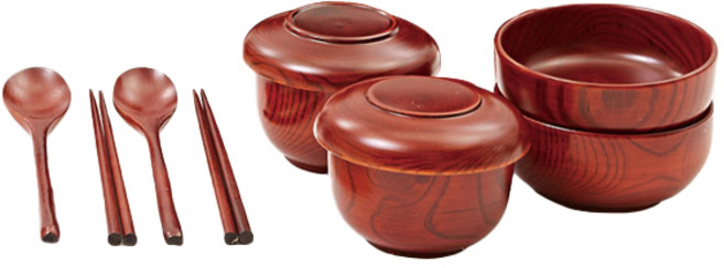 즐거운집 남원 물푸레원목 반상기 10p, 1세트