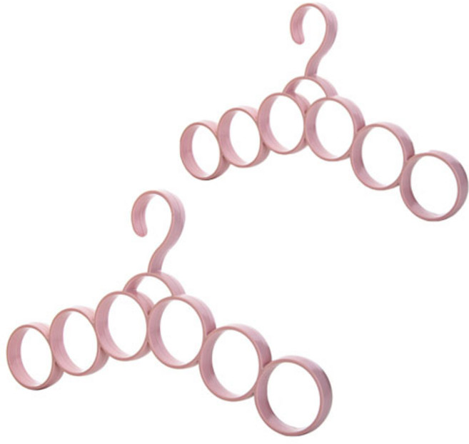 TP 생활용품 멀티기능 스카프 넥타이 옷걸이, 핑크, 2개입