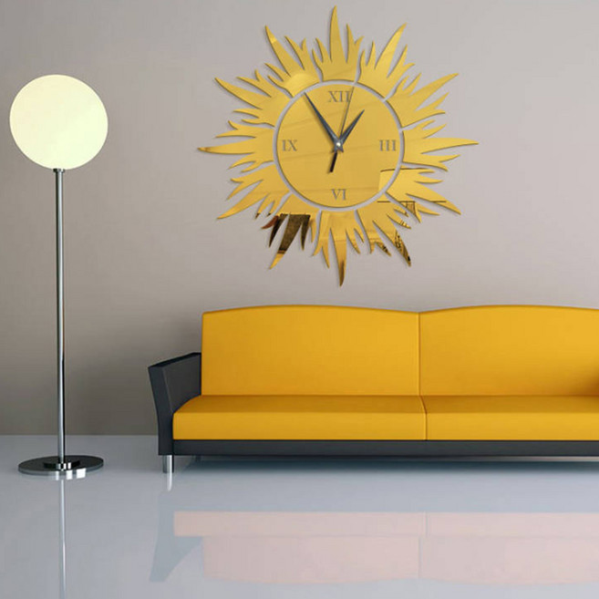 제이아울 태양의시대 미러타입 DIY 벽시계, 골드