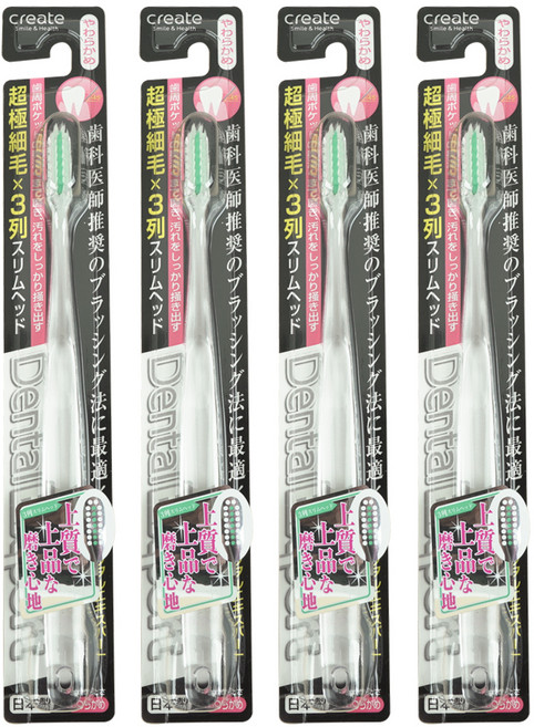 크리에이트 51809 덴탈 엑스퍼트 극세모 스탠다드 칫솔 투명, 1개입, 4개