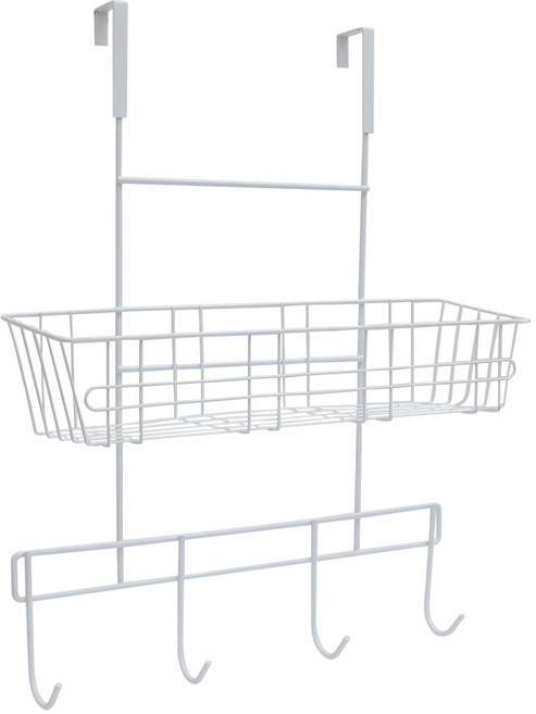 코시나 무타공 문걸이 후크선반 1단, 화이트, 1개