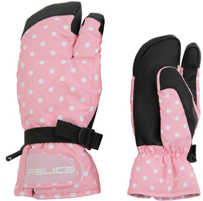 펠리체 스페셜 스키 스노우보드장갑, 핑크화이트, 1개