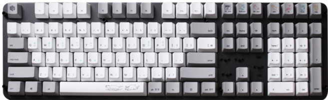 씽크웨이 CROAD 염료승화냥 고양이 키캡, X58 PBT, 화이트 + 그레이