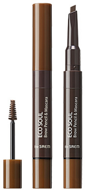 더샘 에코 소울 브로우 펜슬 앤 마스카라 2.5ml, 02 내추럴 브라운, 1개