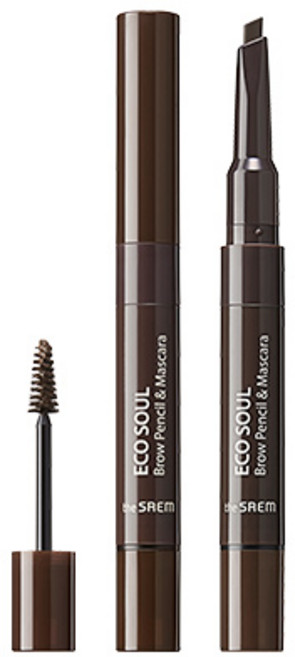 더샘 에코 소울 브로우 펜슬 앤 마스카라 2.5ml, 03 다크 브라운, 1개