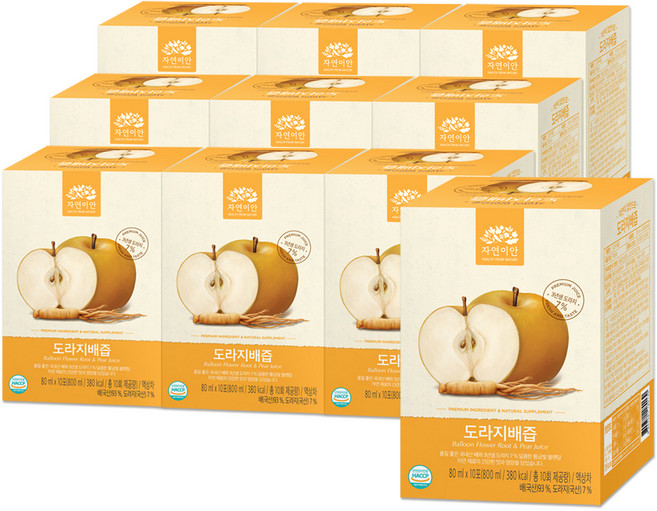 자연이안 도라지 배즙, 800ml, 10개