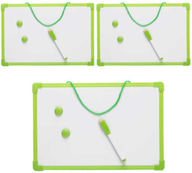 리에노 미니 화이트 보드 3p + 펜 3p + 자석단추 6p 세트 랜덤 발송