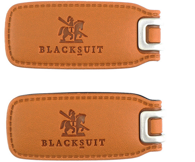 오토반 블랙슈트 가죽 안전벨트클립, 오렌지브라운, 2개