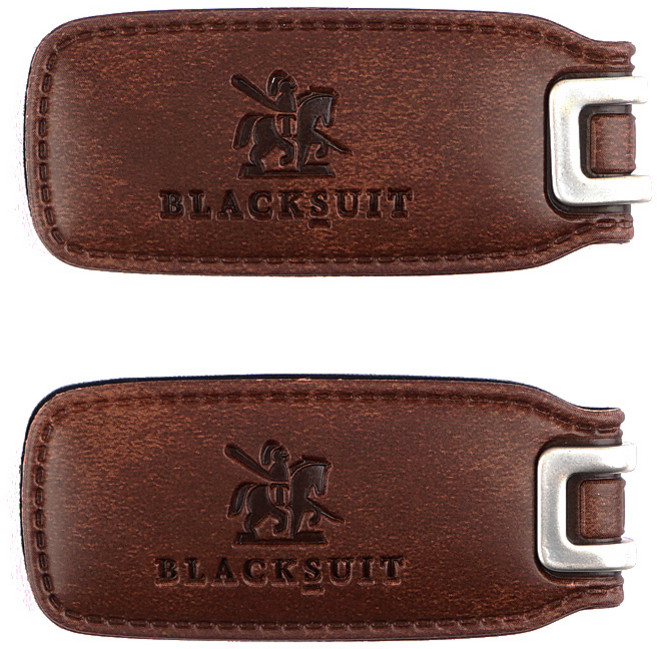 오토반 블랙슈트 가죽 차량용 안전벨트클립, DarkBrown, 2개