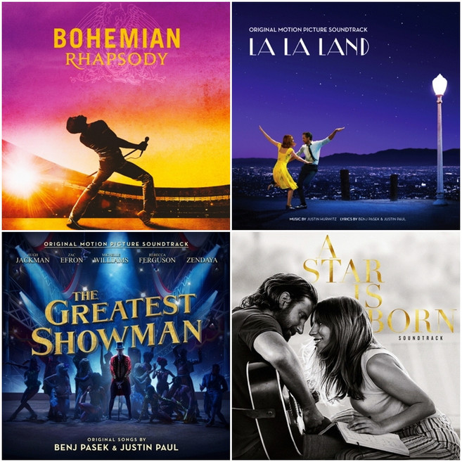 보헤미안 랩소디 + 라라랜드 + 위대한 쇼맨 + 스타 이즈 본 4종세트 - 명작 영화음악 OST CD모음, 1CD