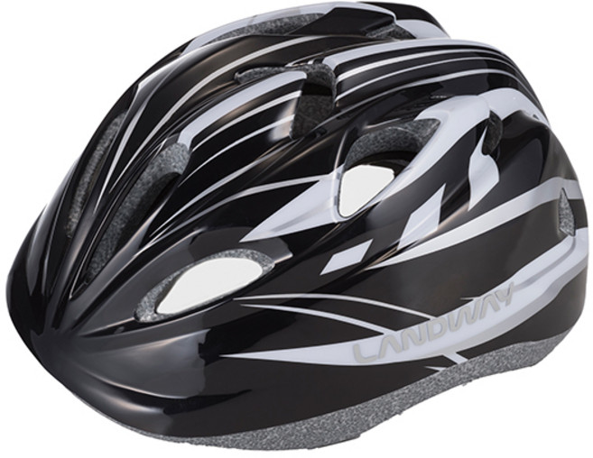 랜드웨이 뉴주니어 아동용 헬멧, 블랙, 1개