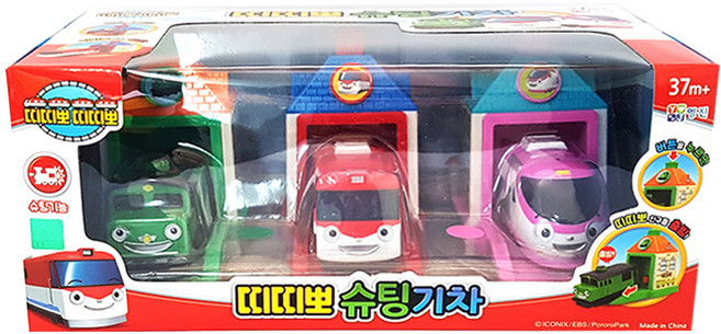 띠띠뽀띠띠뽀 슈팅기차 3p 작동완구세트, 혼합 색상, 1세트