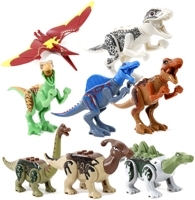 움직이는 공룡 블록 8종 세트, 혼합색상, 1세트