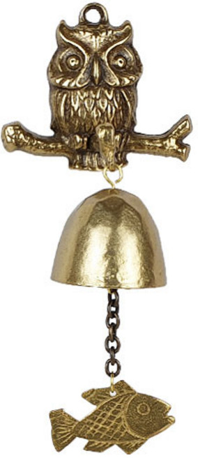 디알씨 핸드메이드 풍경종 현관문종 부엉이 자석문종 1종, 황동부엉이