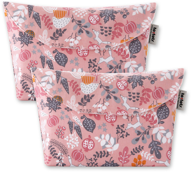 투토츠 코튼 방수 기저귀파우치 시크릿가든 2p, 핑크