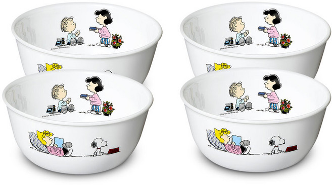 코렐 스누피 더홈 면기 소, 혼합색상, 4개