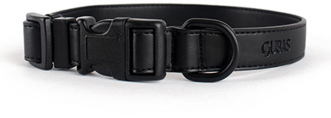 구바스 모던클래식 가죽 강아지목줄, 블랙, 1개, 1개