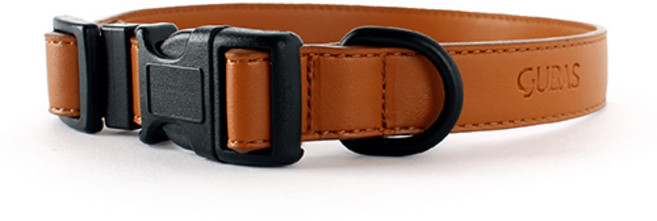 구바스 모던클래식 가죽 강아지목줄, 브라운, 1개, 1개