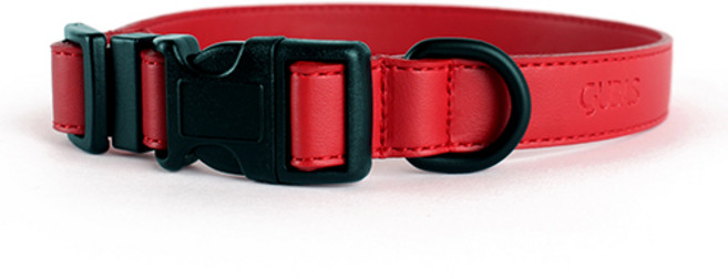 구바스 모던클래식 가죽 강아지목줄, 레드, 1개, 1개