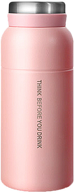 코멜리 스테인리스 보온 보냉 텀블러, 핑크, 350ml