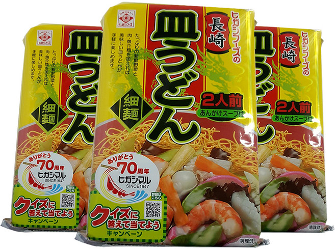 히가시마루 나가사키 사라 우동 120.8g, 3개