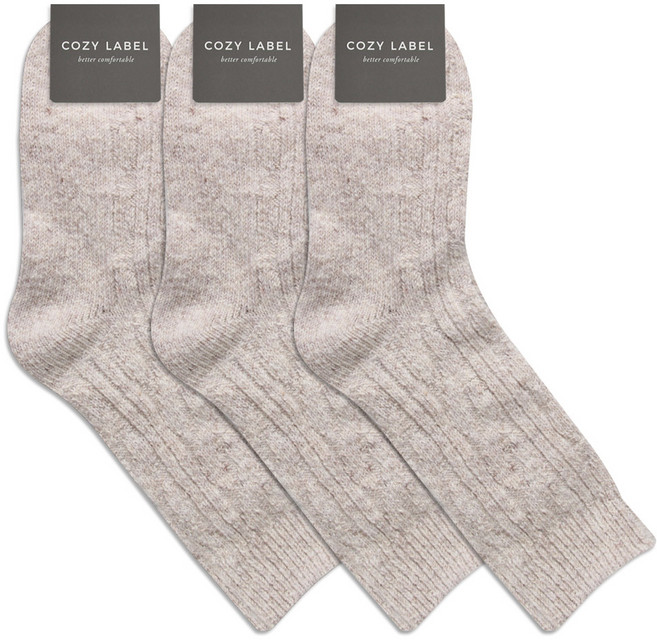 코지라벨 보카시 꽈배기 겨울양말 3족