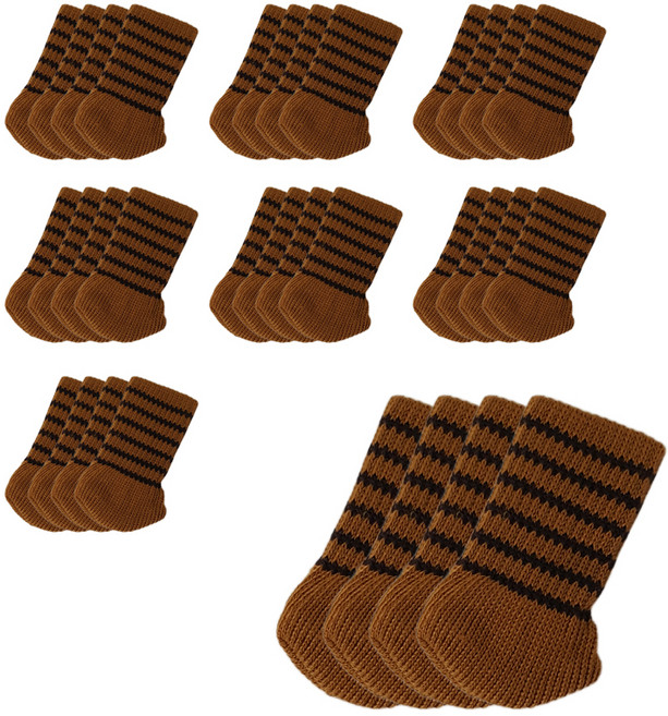 뷰리언즈 하프라인 의자 발커버 4p x 8세트, 라인브라운, 8개