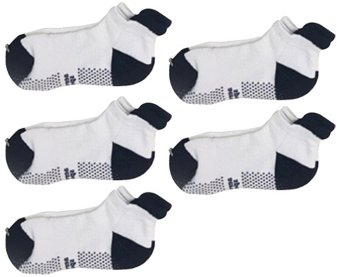 코러스라인 줌바댄스 입술 배색양말 5p, 검정, 5개