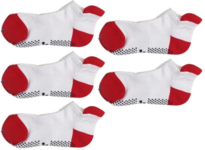 코러스라인 줌바댄스 입술 배색양말 5p, 빨강, 5개