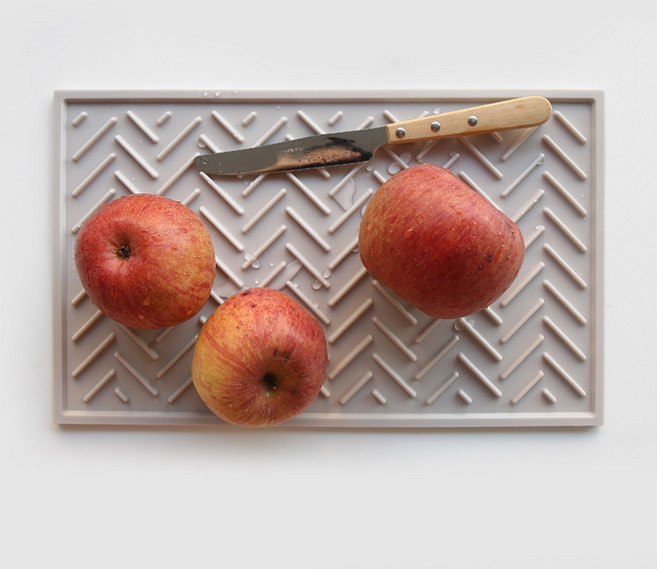 에이드엘 헤링본 실리콘 Plus 식기건조매트, 베이지, 1개