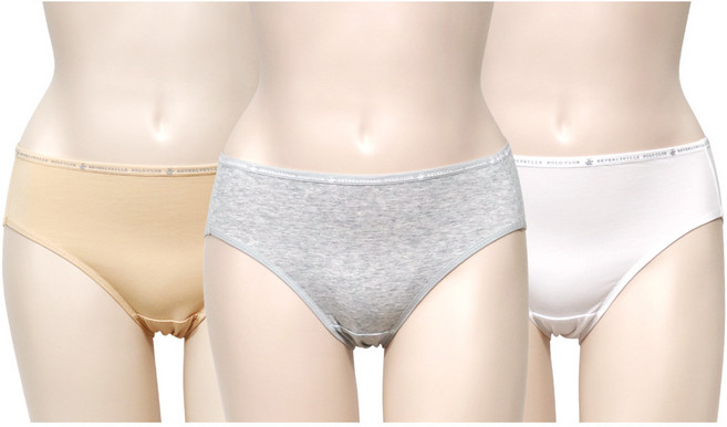 비버리힐스폴로클럽 여성용 면스판 로고밴드 무지 팬티 3종