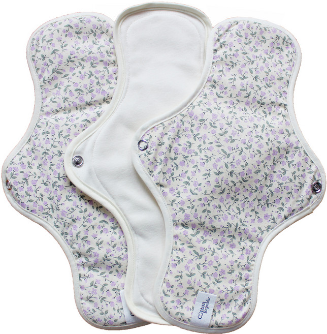 코튼리퍼블릭 면생리대 슬림 바이올렛, 1개입, 3개, 소형