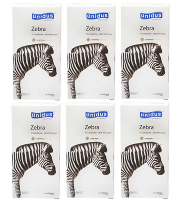 유니더스 지브라 울트라씬 콘돔, 10개입, 6개