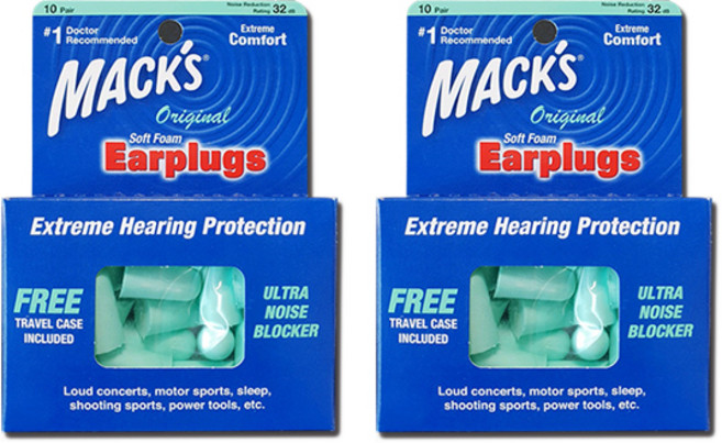 Macks 수면 귀마개 오리지널 20p + 여행용케이스, 2개, 20개입