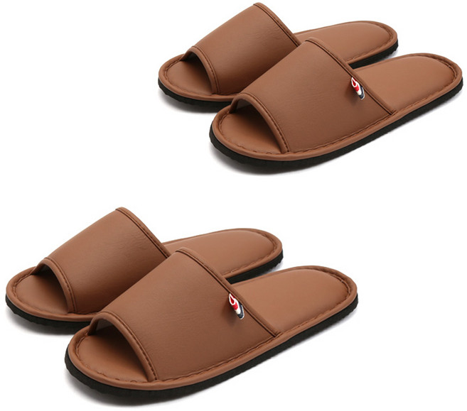 스위트홈 점보레자 거실화, 브라운, 2개