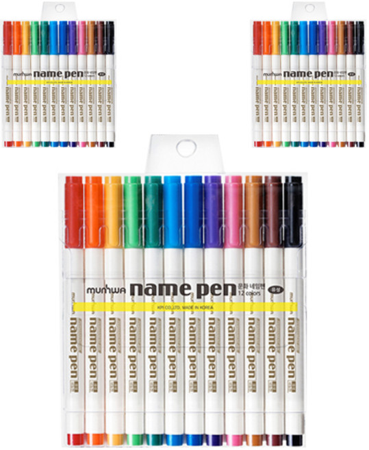 문화연필 12색 네임펜, 혼합색상, 36개