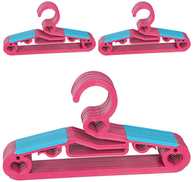 하트 논슬립 옷걸이 어린이용, 핑크, 60개