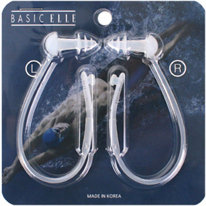 베이직엘르 실리콘 코드 귀마개 2개입, 화이트, 1세트