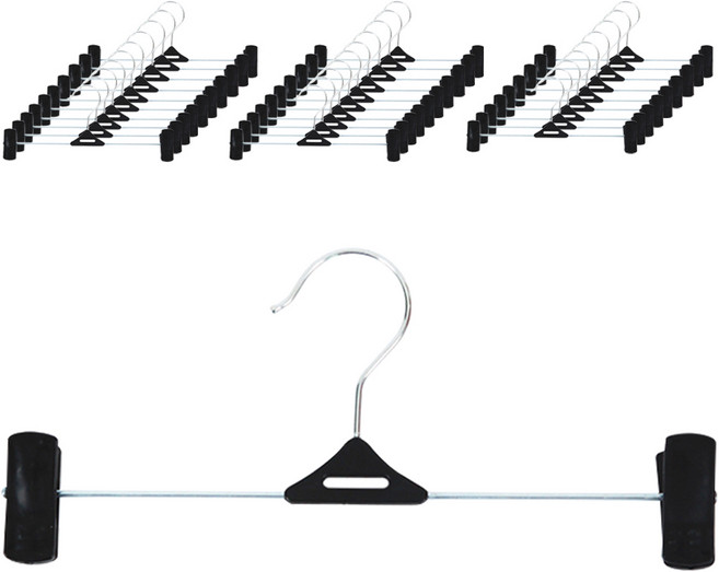 가쯔 검정집게 바지걸이, 블랙, 40개